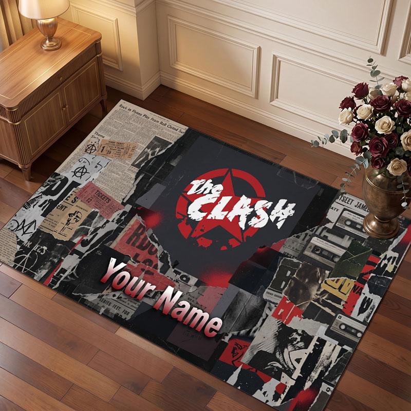 The Cure Personalized Crystal Velvet Carpet, Customized Name Text Soft Anti‑Slip Rug for Living Room Bedroom