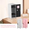 Lockable Mini Desktop Storage Box with Key and 3 Compartments for Paper Money Keys Bank Cards Small Iteams Iron Storage Cabinet