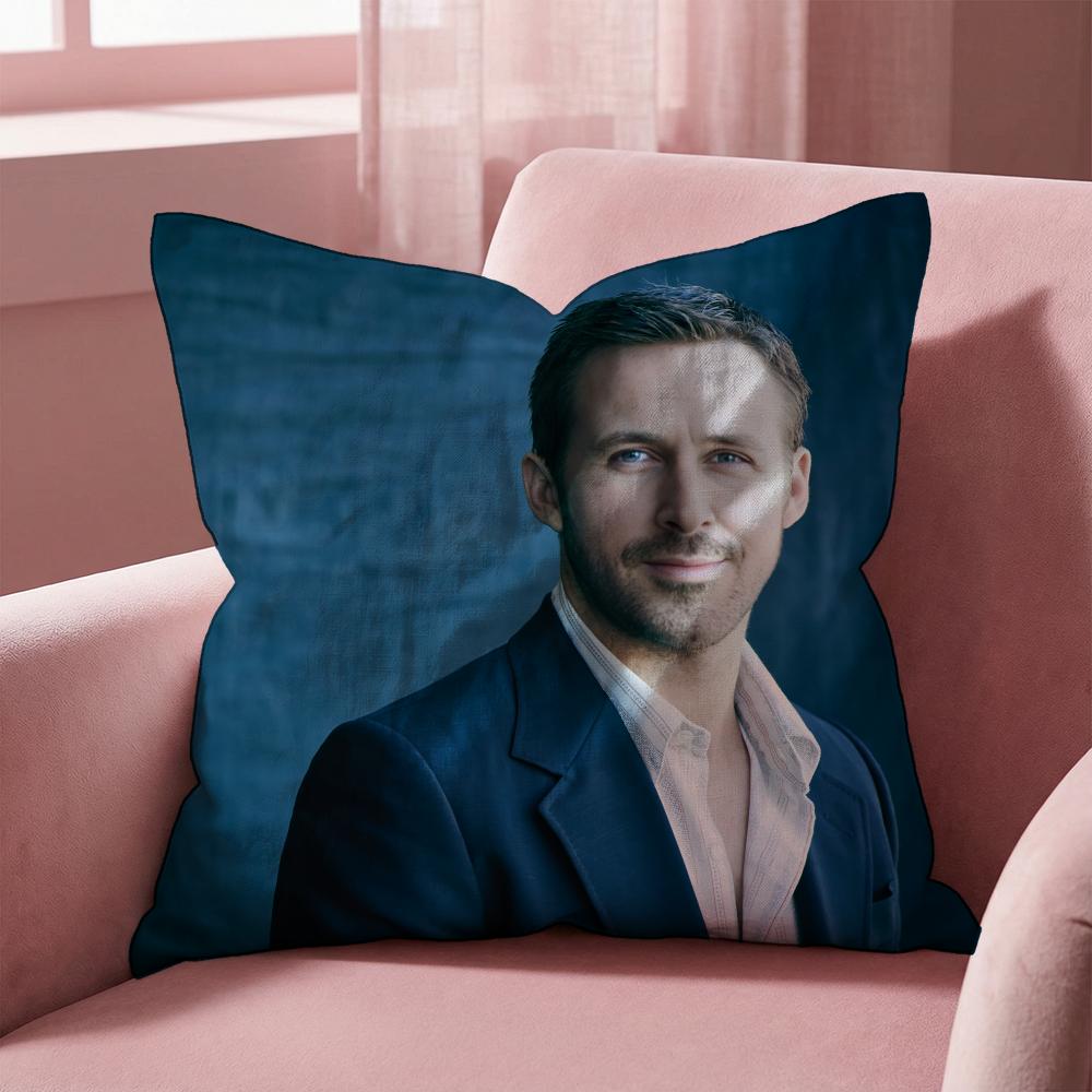 R-Ryan Gosling Face Cushion Cover Multi-Scene Pillow Cover for Home & Car - Reversible, Soft & Durable for Daily Use