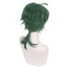 35CM SK Joe Cosplay Wig Green Short Straight Mullet Little Ponytail Heat Resistant Hair Role Play SK8 the Infinity SK Eight
