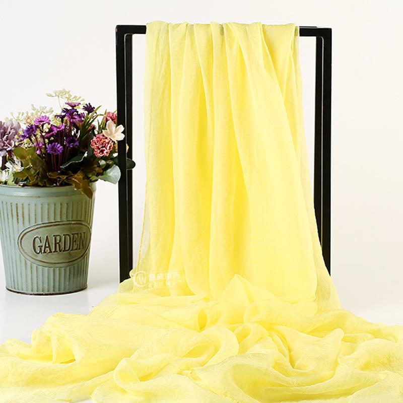 Foulard in Chiffon di Seta Monocolore Extra Lungo 3m x 2.3m: Protezione Solare e Sciarpa Asciugamano da Spiaggia da Viaggio