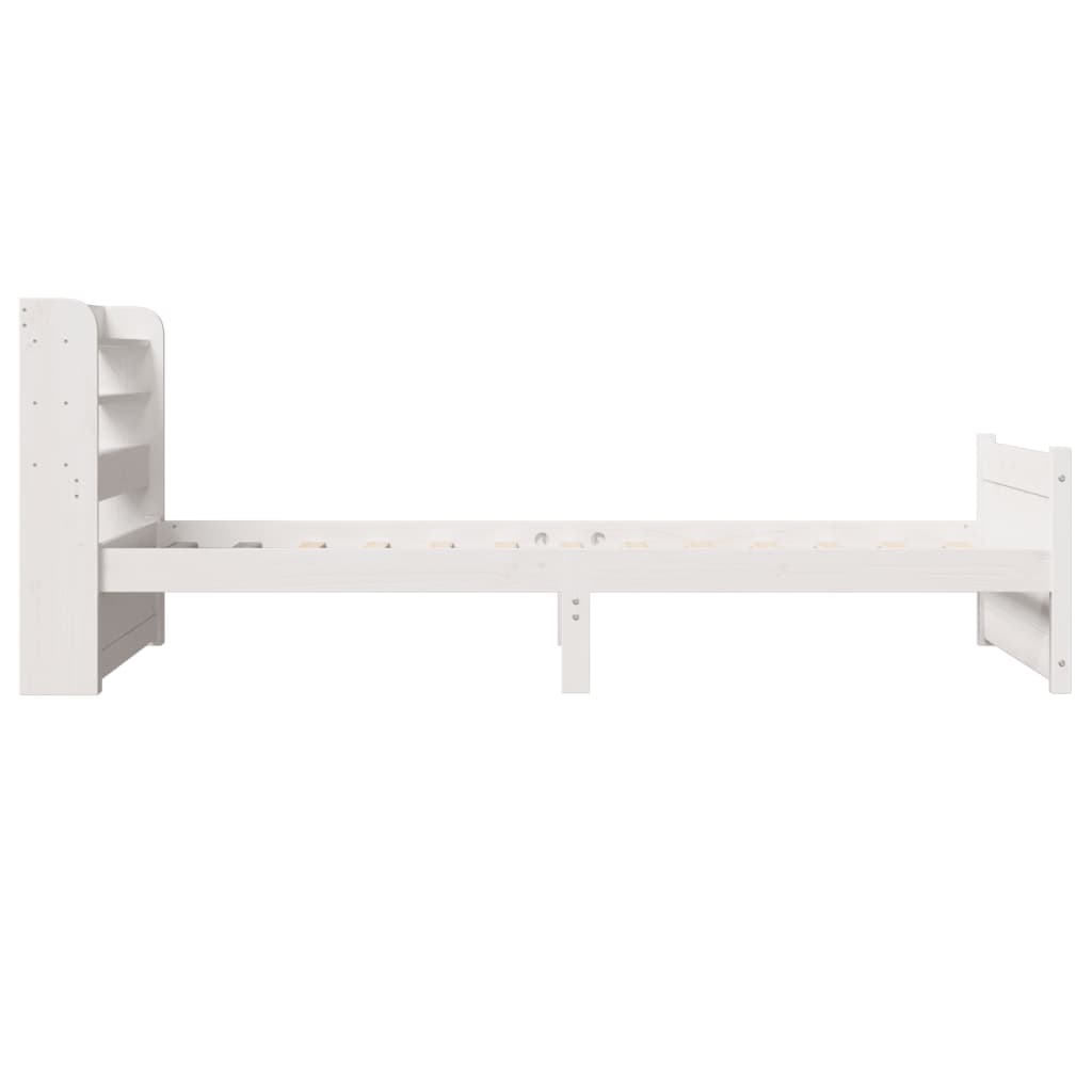 Bed Frame with Headboard Without Mattress White 90x190 Cm