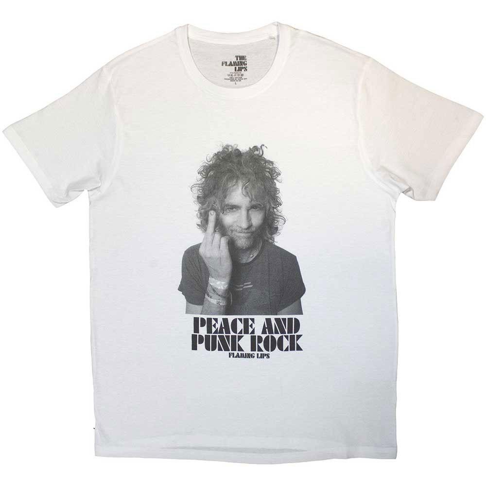 Men s Flaming Lips Peace And Punk T-shirt XX-Large White XL