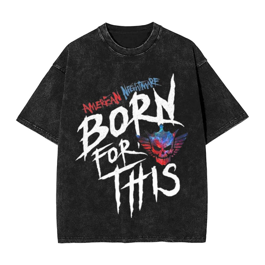 Retro Cody Rhodes Vintage Washed Tshirt Men Cotton Tops Shirts Retro Crewneck Short Sleeve