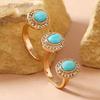 2023 Trendy Women's Luxury Red Agate Open Ring: Retro French Gemstone Style