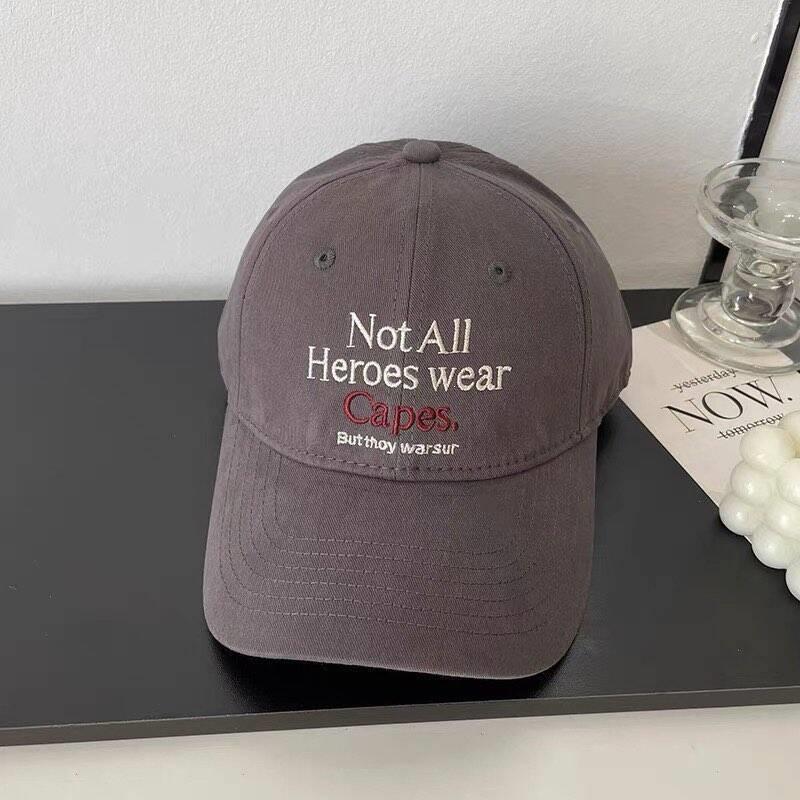 

1pc Retro Washed Embroidery Baseball Caps for Women Men,Korean Style Personality Phrase Hip Hop Hats Summer Adjustable Sun Hats Adjustable серый