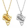 Anniyo Africa Map and Queen Head Pendant Necklace Women Traditional Cultural Ornaments Holiday Wedding Party Items @@128316