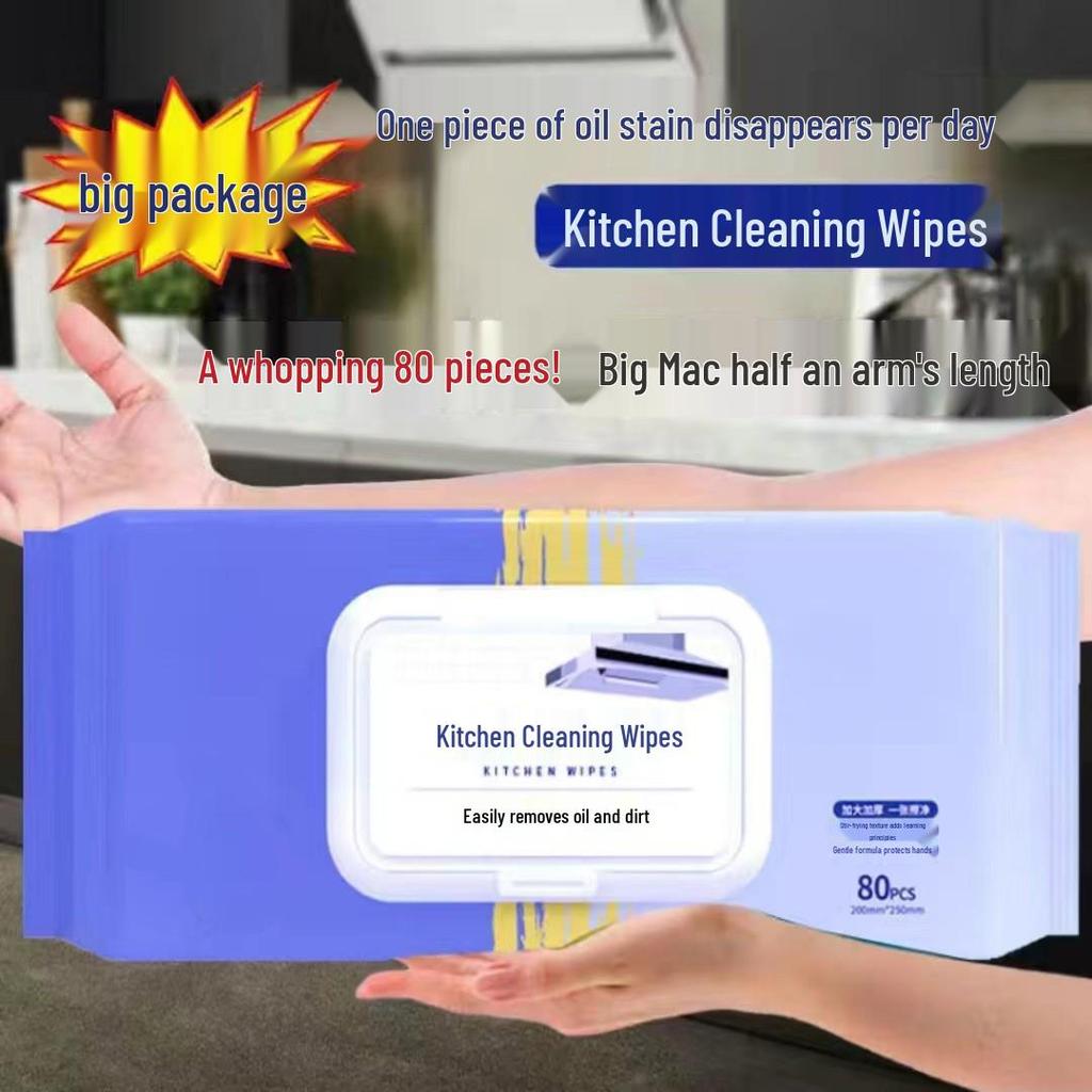 Thick Kitchen Degreasing & Stain-Removal Wipes for Range Hoods