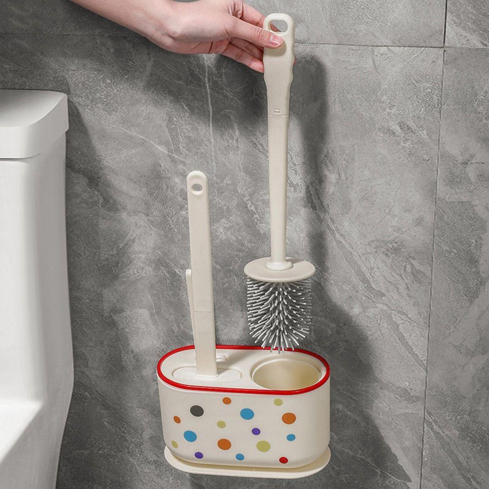 Modern Toilet Plunger Bowl Brush Nail-free Toilet Brush Set  Bath Accessories