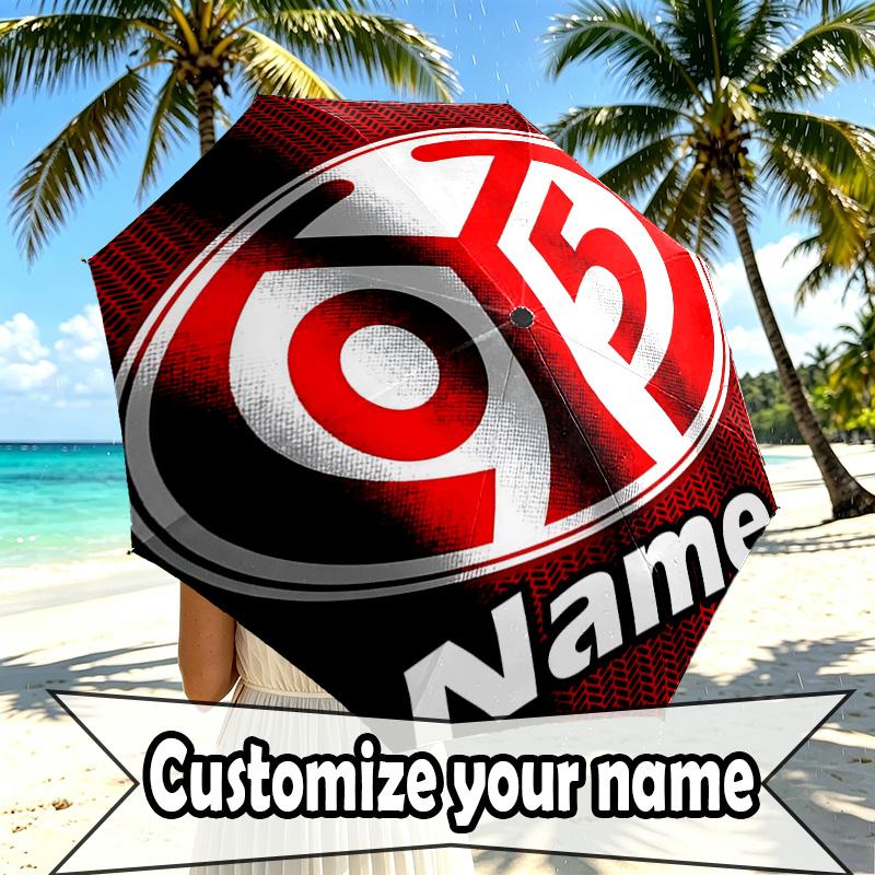 Custom Name Personalized 05 1FSV Mainz 05 Print Umbrella, Auto Open Close, 8‑Rib Sturdy Frame, Commute Camping Hiking Use, Birthday Gift