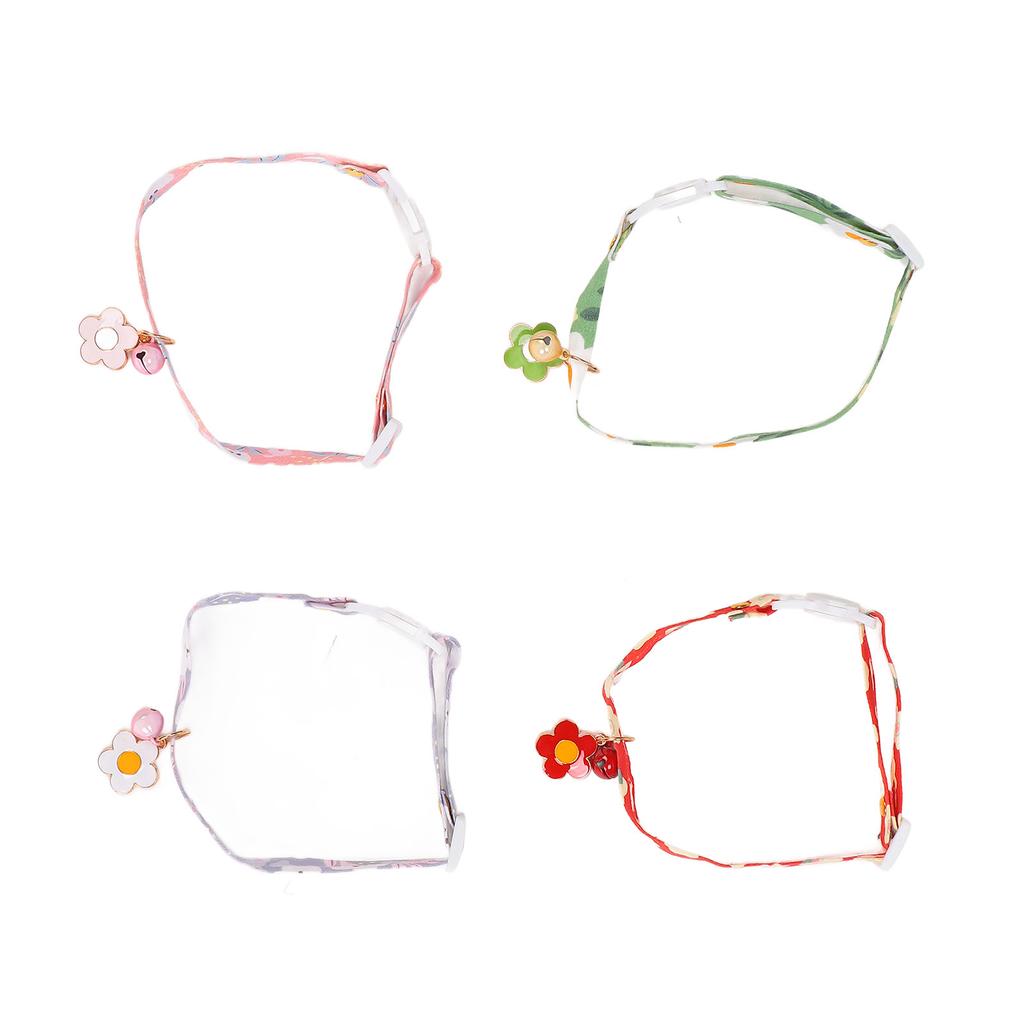 4pcs Cat Collar Polyester Multipurpose Pet Safety Collar with Bell for Small Cats Dogs Pets
