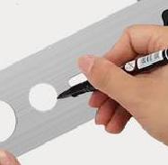 

Tile Hole Locator Portable Stainless Steel Marble Punching Tool Measuring Range 300mm Precision Template Guide for Bathroom CN