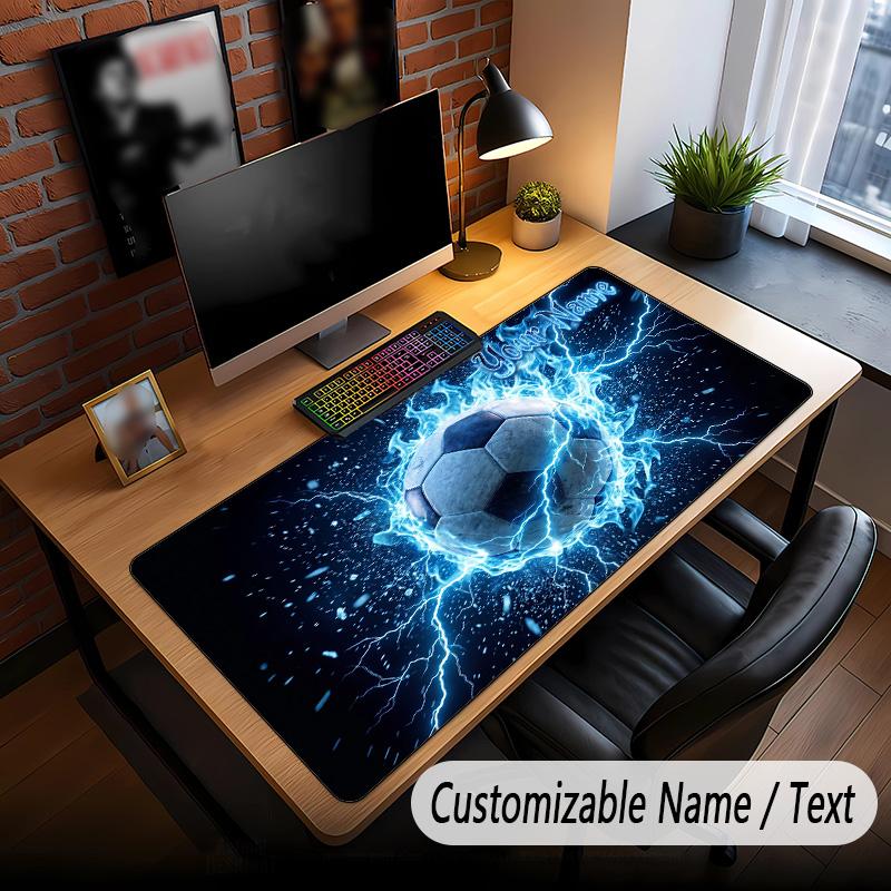 Soccer Theme Custom Mouse Pad Personalized With Name Text Customized Desk Mat For Office Home Decor