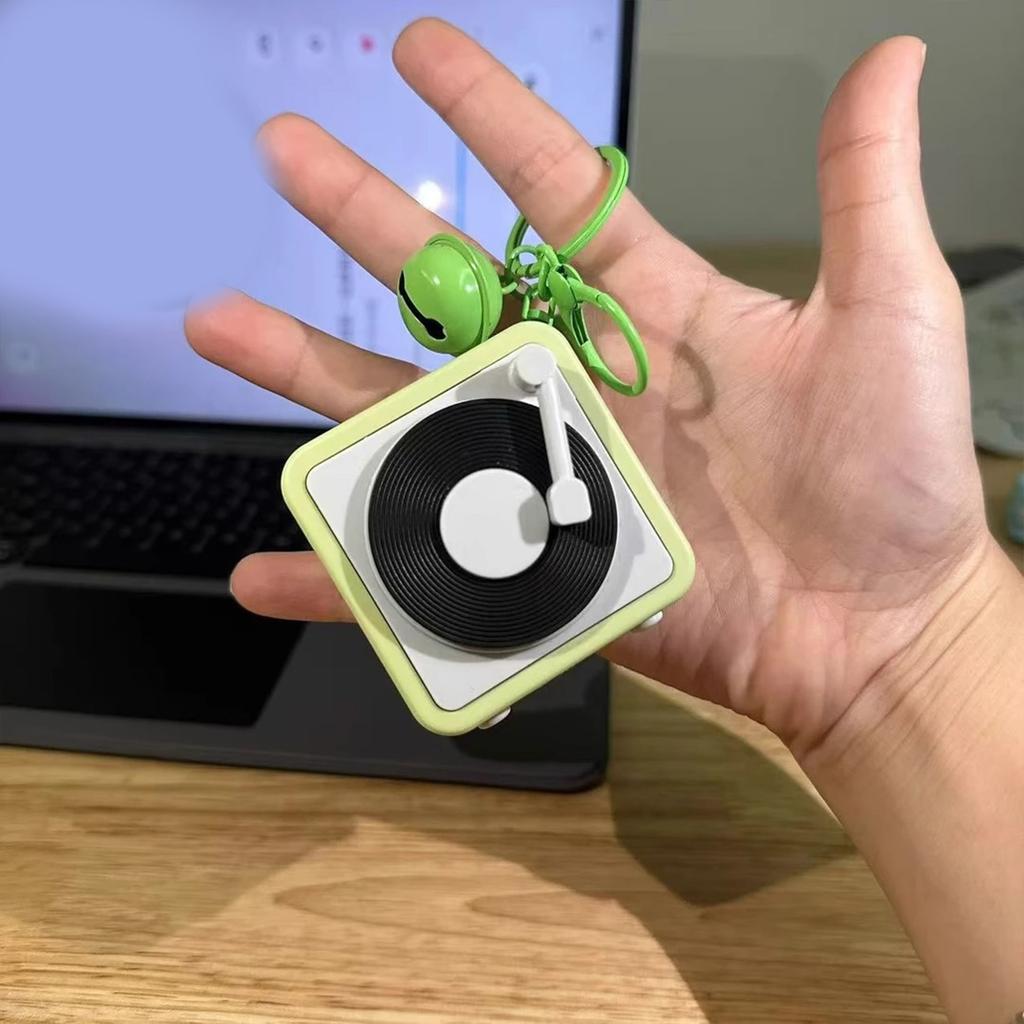 Retro-Stil Grammophon Schlüsselanhänger Zubehör mit Musikwiedergabe- und Aufnahmefunktionen Modeaccessoire für Frauen