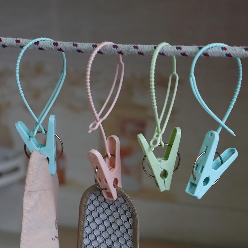 Zhenxing Plastic Clothes Pegs with Rope Hook - Non-slip Clips for Student Sock Drying & Hangers