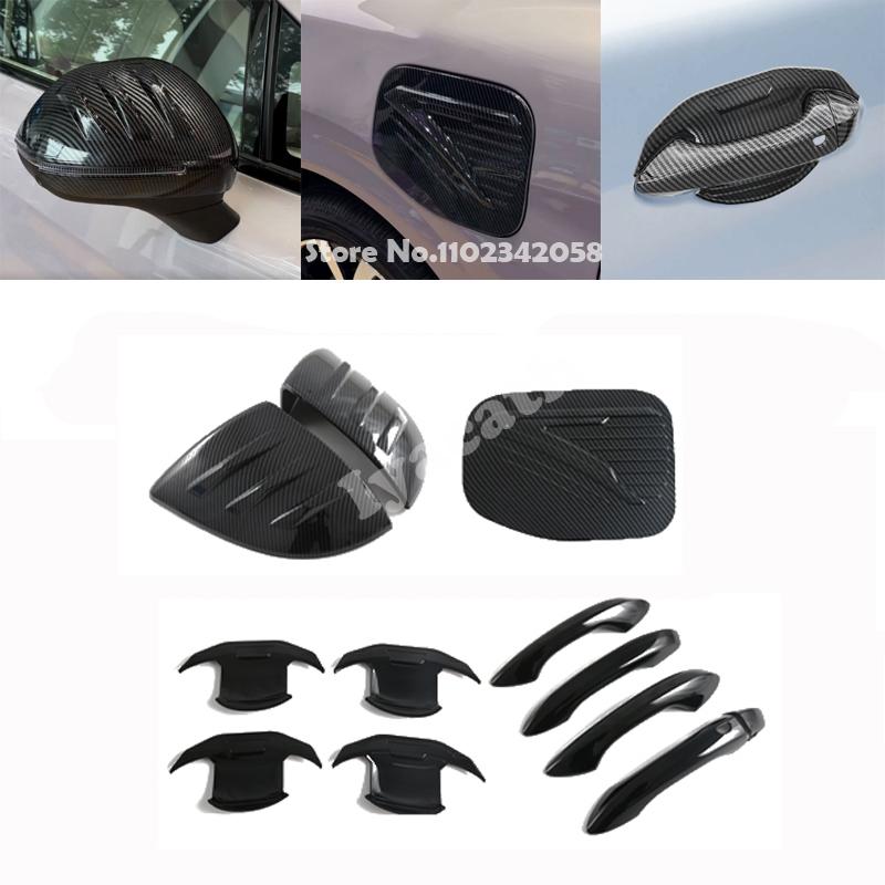 For MG 4 MG4 EV 2025 2026 ABS carbonfiber black Exterior door handle bowl cover  charge panle rearview mirror cover Accessories