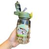 Children Cartoon Straw With Scale Kindergarten Portable Handle Water 550ml Cup