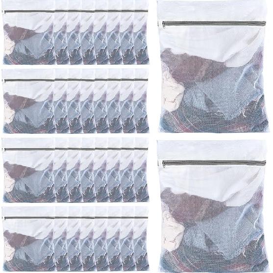 Nuenen 36 Pieces Mesh Laundry Bags Fine Mesh Wash Bags with Zipper Machine Washable Lingerie Bags for Washing Delicates Clothes Garment Underwear