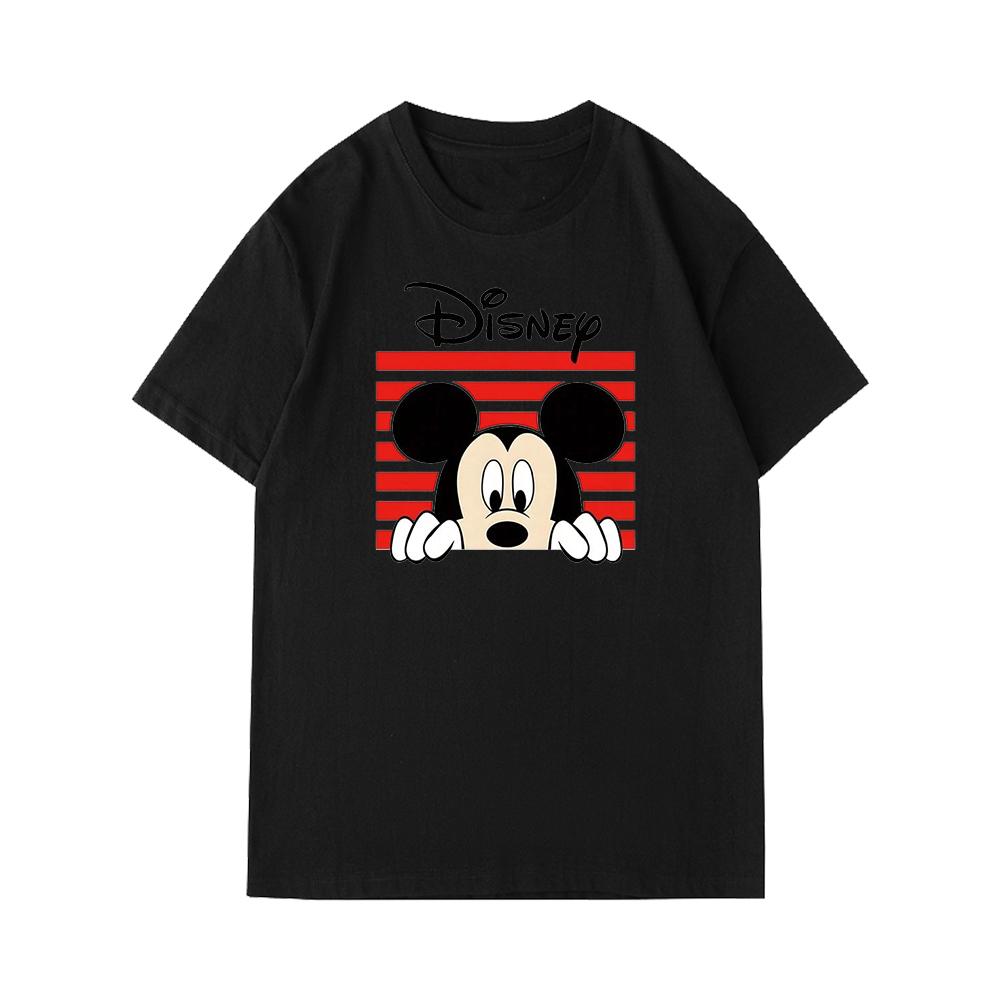 Disney Mickey Mouse Cartoon Print Short Sleeve Casual T-Shirt For Men Summer Fashion Hip Hop Streetwear Unisex Couples Clothing