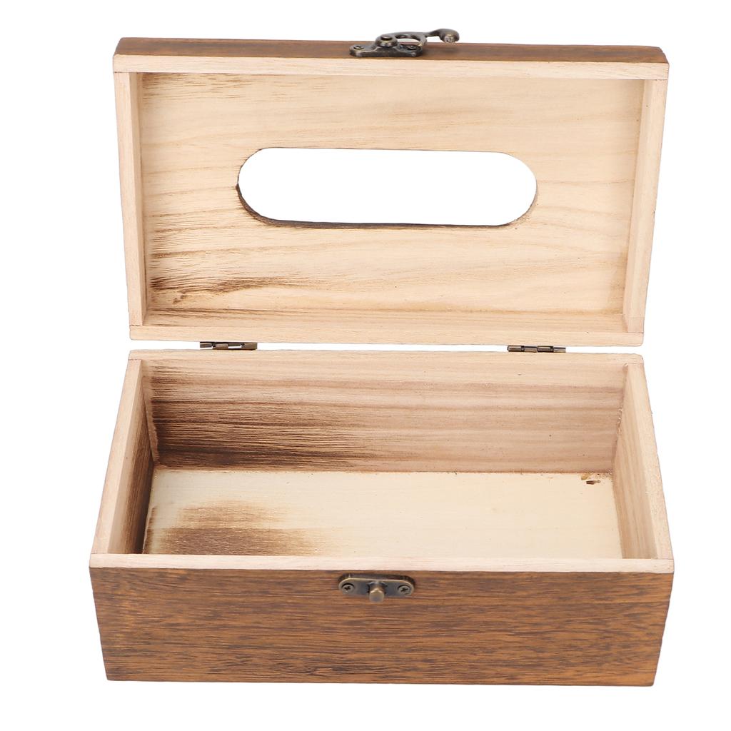 Vintage Holz Taschentuchbox Dekorative Retro Serviettenbox Papierhandtuch Aufbewahrungskoffer für Zuhause Massagesalon