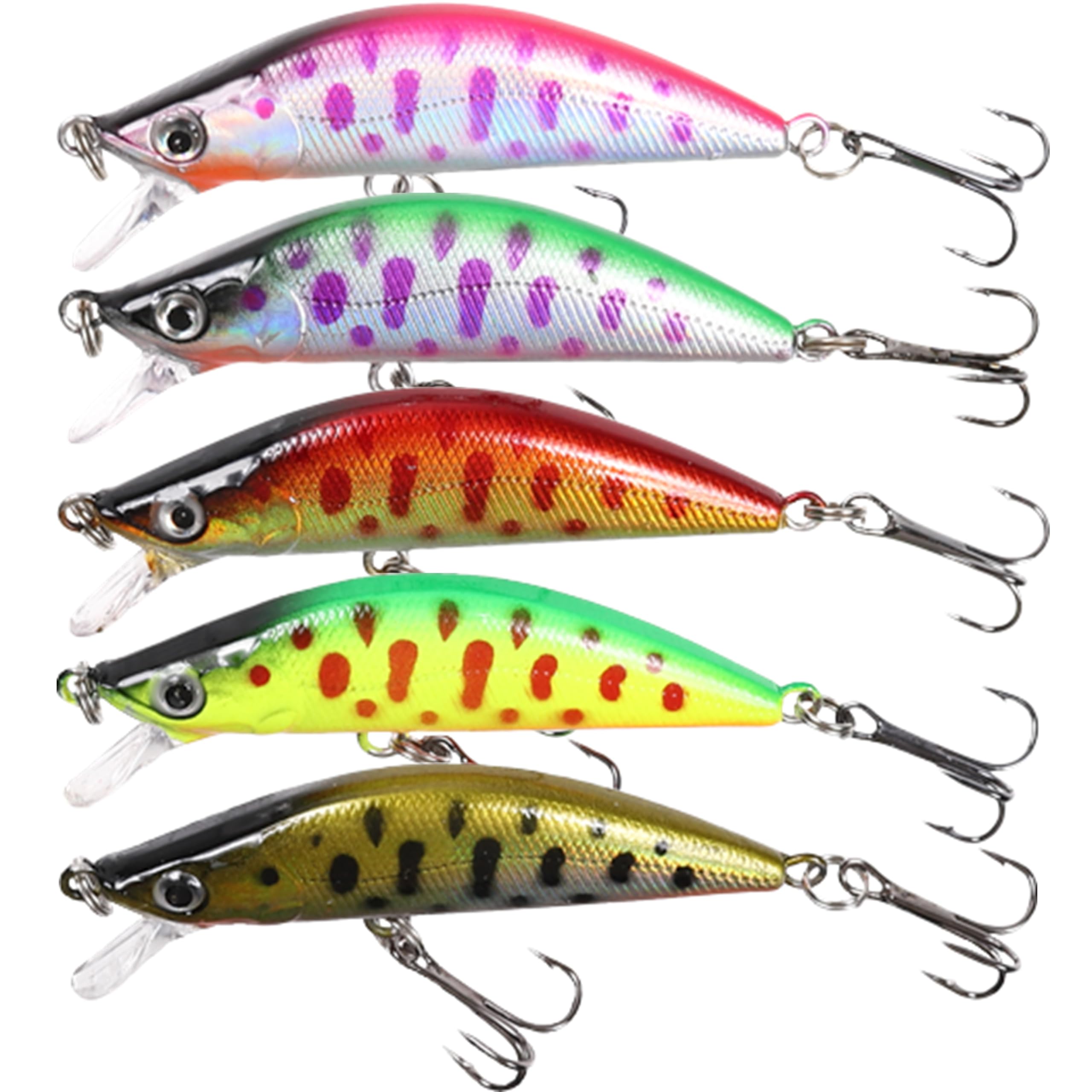 

Night Army Mountain Stream Lure Streamlined Minnow Set of 5 S Type Sinking Minnow Char Yamame Rainbow Trout Yamame 5.0 см 5.2 г (S/5.2g Цвет)