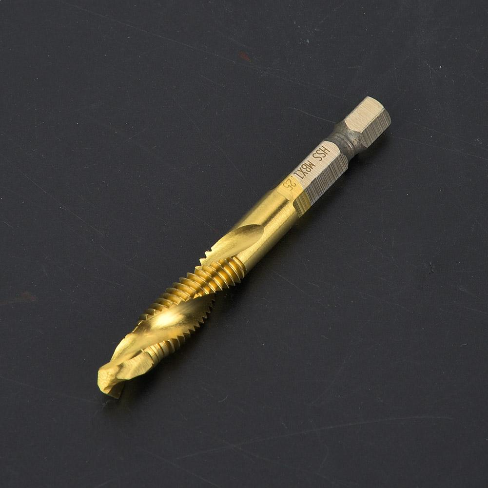 HSS 6.35mm Hex Shank Tap Drill Bit Through Hole Inner Chip Removal Tap Drill 15mm(M8)