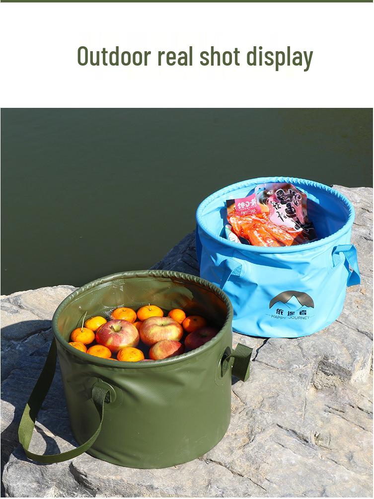 Large Portable Folding Basin for Travel: Multi-use for Washing Fruits, Face, and Feet - Ideal for Camping and Picnics