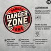 Vintage Gefahrenzone Runde Metall-Wandkunst-Schild 8x8 Zoll Aluminium-Dekor für Haus Garage Bar