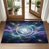 Manchester City Design Crystal Velvet Rug Soft Decorative Mat for Bedroom Entrance