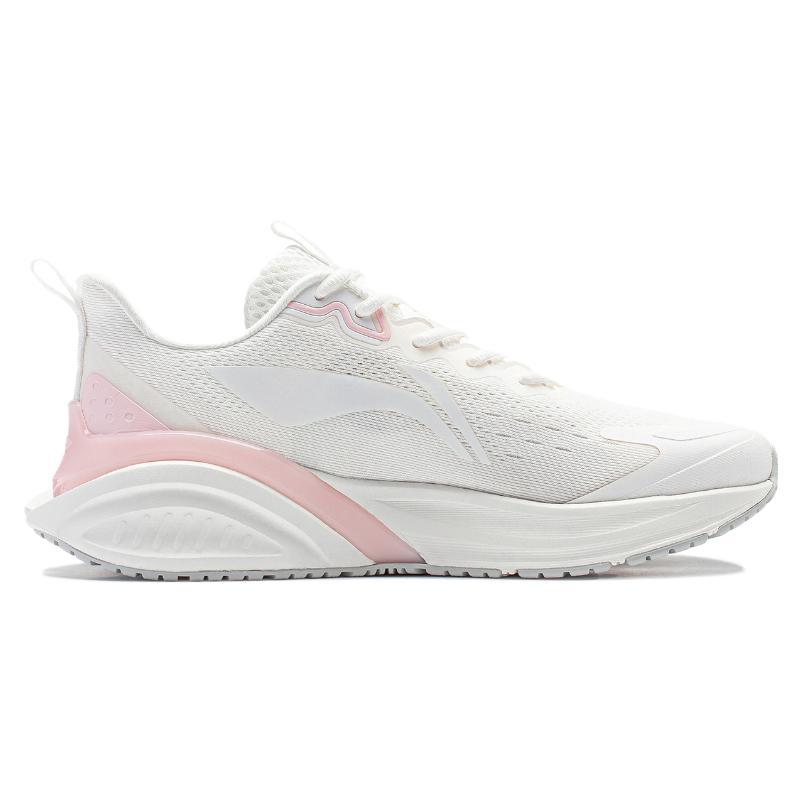 Li Ning Starry Cloud Comfortable Slip Resistant Abrasion Resistant Low Top Running Shoes Women's Pink White ARST068-1