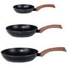 Black&Wood Granite Frying Pan Set 16 / 20 / 24 Cm 3 Pcs.