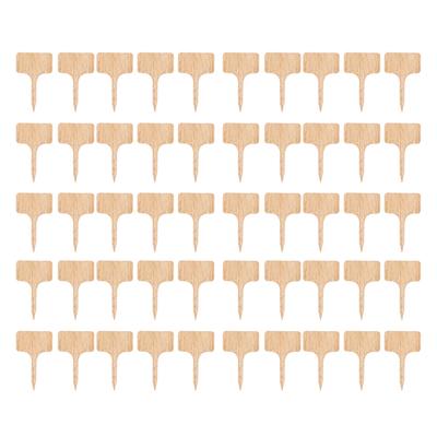 50PCS Bamboo Plant Labels T Type Wooden Plant Sign for Seed Potted Herbs Flowers Vegetables