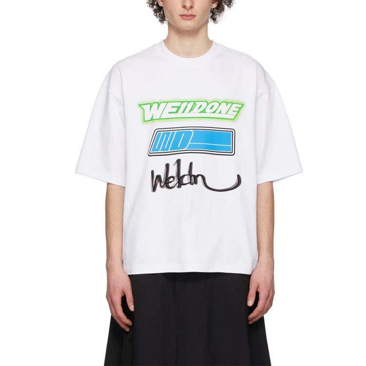 We11done Ss22 Barrage Logo Print Round Neck Short Sleeve T-Shirt Unisex T-Shirts White WD-TT1-22-679-U-WH