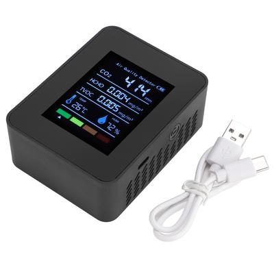 Portable Air Quality Detector CO2 TVOC HCHO Humidity Temperature 5 In 1 Multifunctional Indoor Air