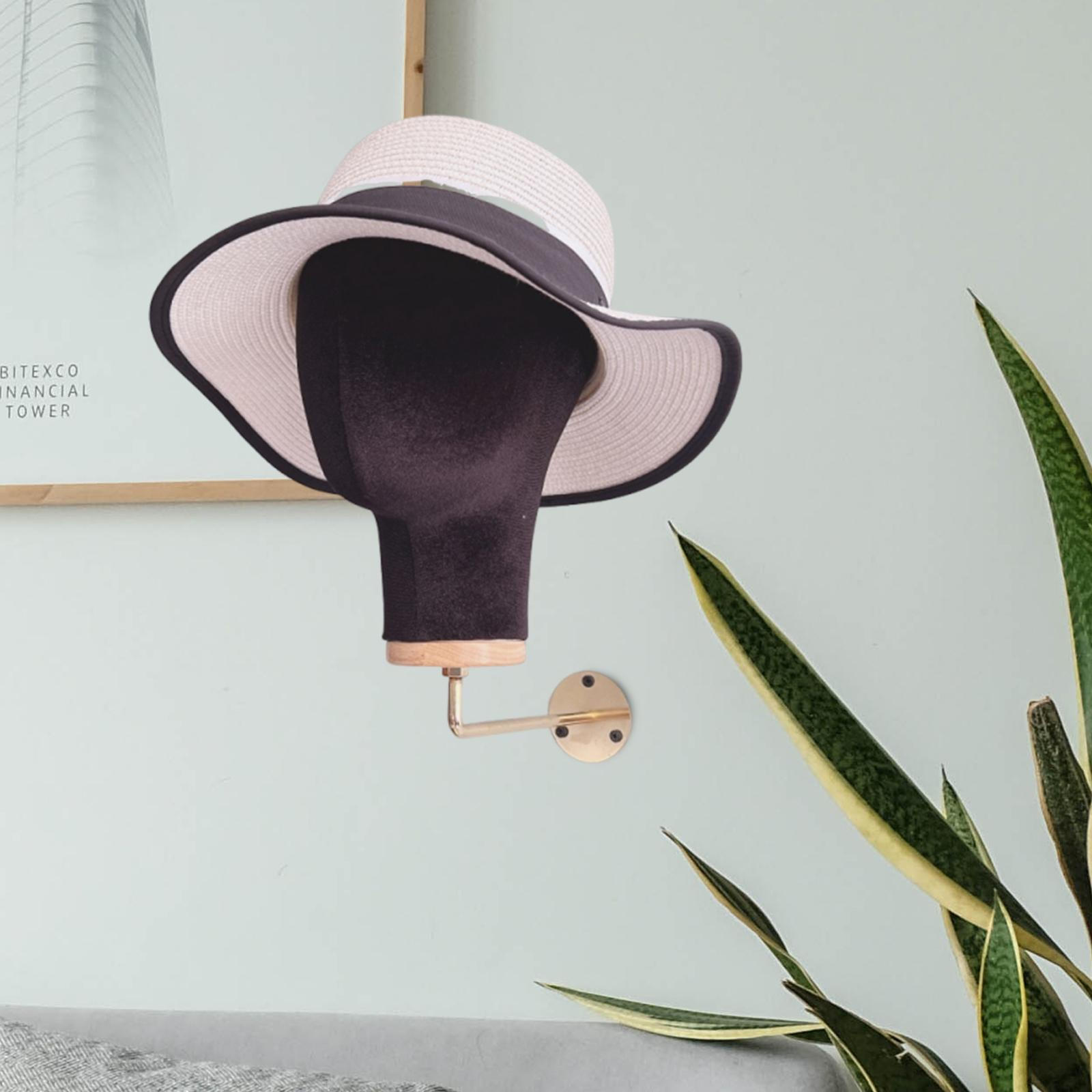 

Бархатная голова манекена на подставке для шляп и высотой 11 дюймов для бизнеса чёрный