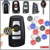 5/10 stk 14mm Bilnøkkel Emblemklistremerker Auto Kontrollnøkkel Logo Tilbehør For Volkswagen Golf-7 4 5 6 CC T-ROC Sharan Passat B5 6 7 Polos Tiguan R Line