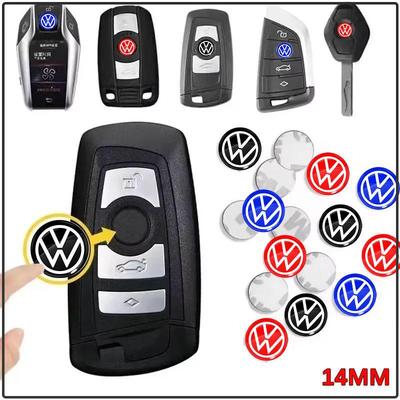 5/10 st 14 mm Bilnyckel Emblemsdekaler Auto Kontrollnyckel Logotyp Tillbehör För Golf-7 4 5 6 CC T-ROC Sharan Passat B5 6 7 Polos Tiguan R Line