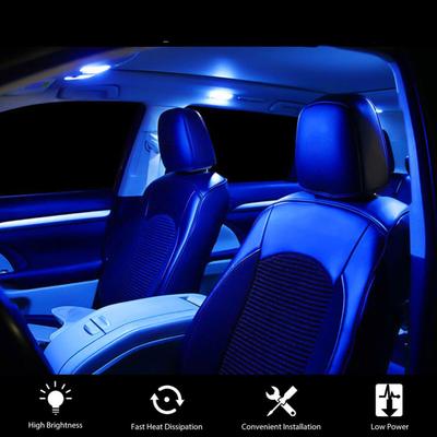 13 Stück Auto Kennzeichen Innenraum Leseleuchte LED Glühbirnen Set 12V Blau Ultra Hell Deckenleuchte Innenbeleuchtung Ersatzteile