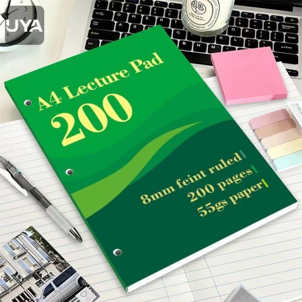 

200 Pages A4 Lined Notebook Thick Paper Study Notebook New Homework Book Daily Use B-1PC