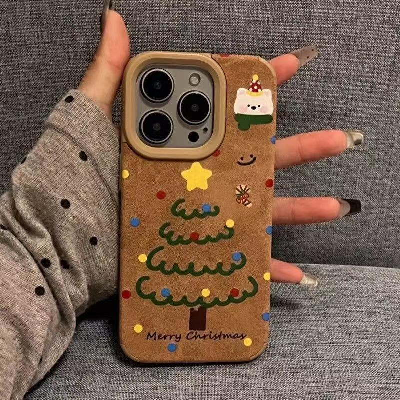 

Winter Christmas Tree Case for iPhone 12 - 16 Pro Max, Lambskin Design 13