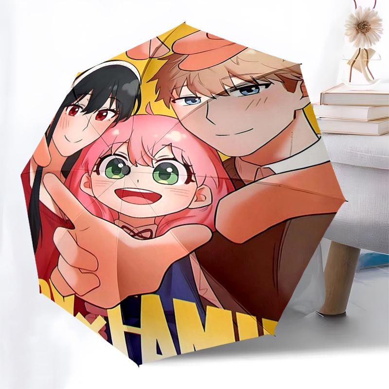 1pc Spy x Family Inspired Automatic Opening Folding Umbrella with 8-Bone Iron Frame - Portable Design for Outdoor Use, Festive Gift, Travel, Daily Use