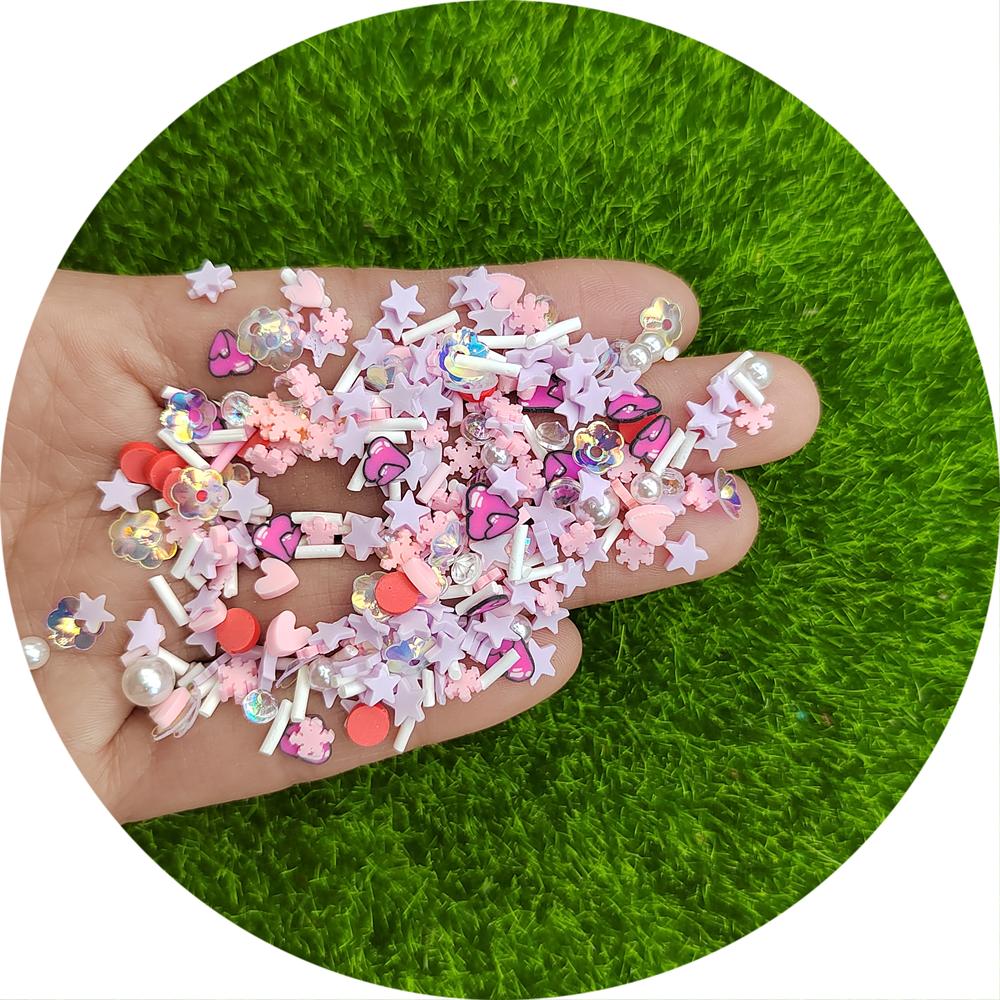 Valentine's Day Heart Polymer Clay Slices Soft Slime Clay Sprinkles for DIY Colorful Slime Decoration Crafts