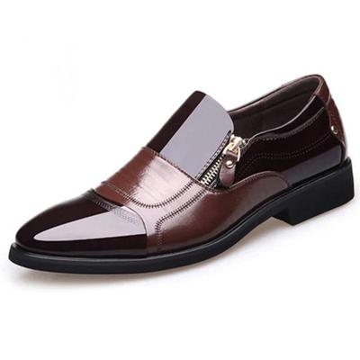 Neue Herren Oxford Business Schuhe Weiche Lässige Lederschuhe Atmungsaktive Herren Spitz Zehen Slipper Flats Reißverschluss Schuhe Slipper Fahrschuhe
