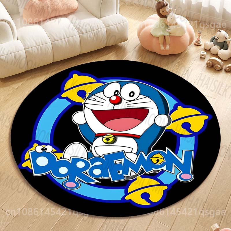Multiple Styles Japan Cute Doraemon Print Round Rugs for Living Room Bedroom Floor Mats Kids Room Household Carpet Home Decor
