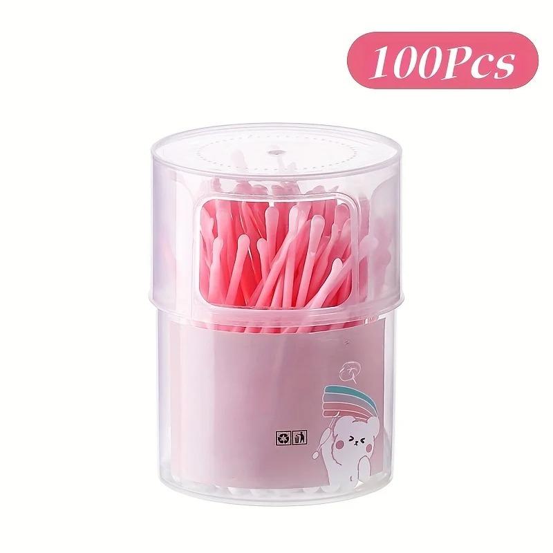 

100Pcs Convenient Double-headed Ear Cleaner Disposable with Ear Spoons Cotton Swabs Plastic Soft Cleaning Cotton Bud Home