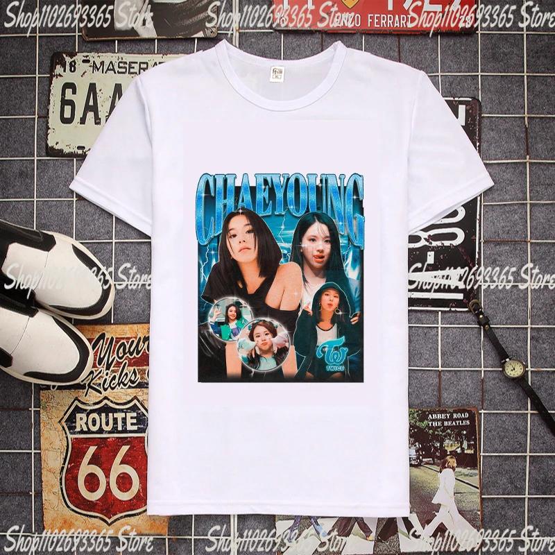 Kpop Twice Lovely T-shirt Short Sleeve Ready To Be Album Photo Printing Tshirt for Women TZUYU SANA MINA JIHYO NAYEON MOMO DAHYU