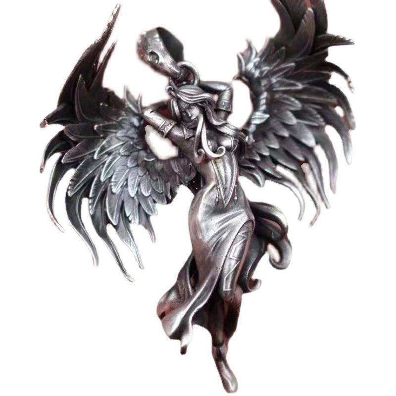 

Ожерелье Papas Evil Spirit Angel Vintage Silver Angel wings Couple Men and Women s Cuestion Gift to Valentine s Day