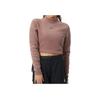 Nike Sportbekleidung Phoenix Plüsch Einfarbig Halbochgeschnittener Kragen Fleece Kurzarm T-Shirt Damen Tops Rauchgrau Purpurrot FN3620-208