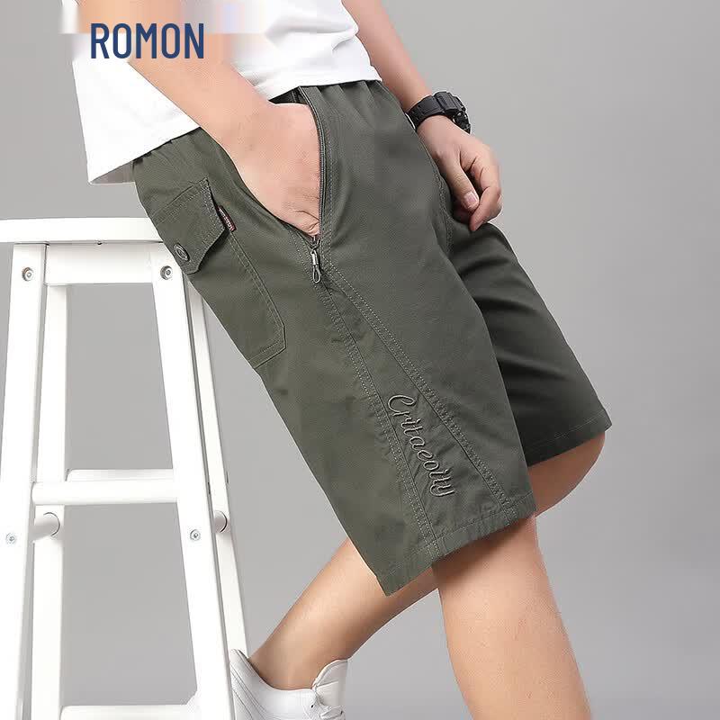 ROMON Men's Loose Fit Summer Cargo Beach Shorts