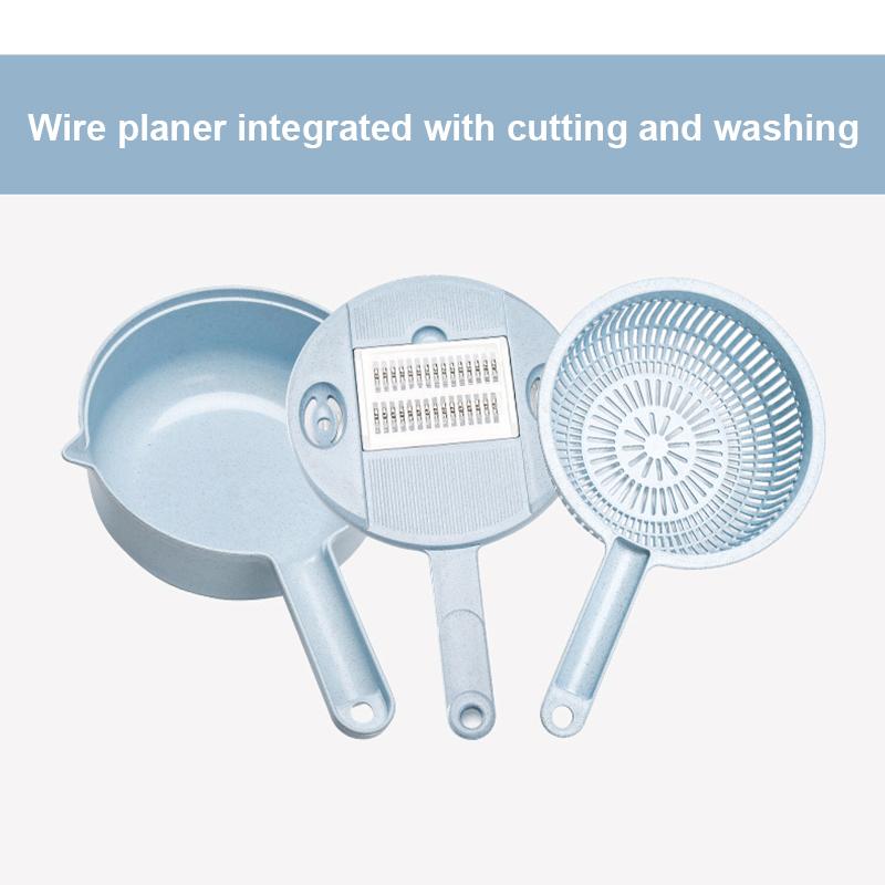 Round Vegetable Cutter With Egg Divider Colander Vegetable Fruit Hand-held Food-grade Multifunction For Kitchen Supplies
